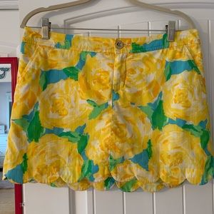 Lilly Pulitzer Yellow Scalloped Skort